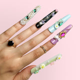 Floral Majesty Handmade Square Nails